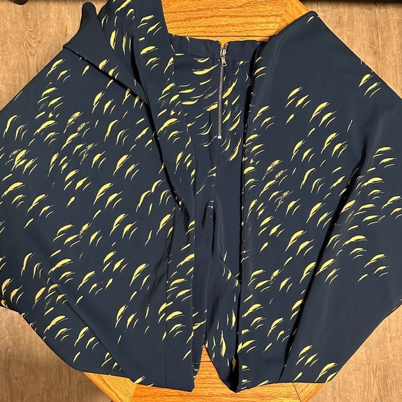 *ALICE + OLIVIA* Blue x Yellow Pattern Flowy Pants Size 4 - Picture 6 of 8